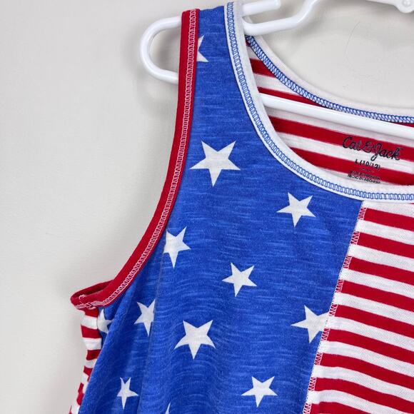 Cat & Jack Stars and Stripes Tank Top Large 10-12 - Picture 2 of 6